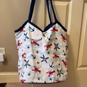 Blue and Red Nautical Tote